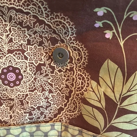 Brown and Yellow Crossbody Bag with Paisley Print - Picture 4 of 10